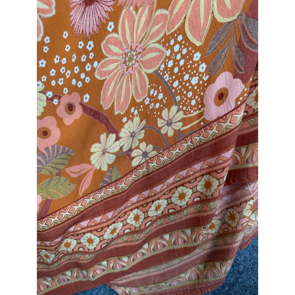 Lola P Dress Medium Floral Asymmetrical Handkerchief Hem Boho Y2K Fairy Tropical - Picture 10 of 15